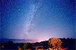 Stars in night sky, Moab, Utah, USA