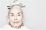 Studio portrait of sophisticated senior woman