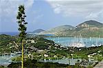 English Harbour and Falmouth Bay, Antigua, Lesser Antilles, the Caribbean, America