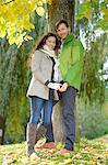 Smiling couple in autumn