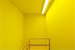 Banister in yellow room