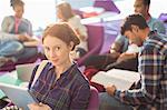 University students studying in lounge