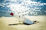 Message in bottle on beach