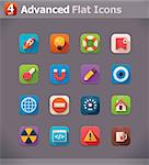 Set of the square generic applications icons