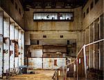 Abandoned and derelict industrial interior