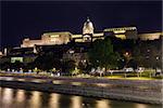 Royal Palace of Buda, Budapest  illuminated, night view, Budapest, Hungary