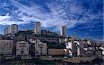 Built on the mountain city of Haifa, Israel and the beautiful sky