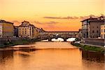 Famous Ponte Vecchio over Arno  river in Florence, Italy