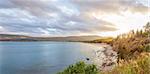 Panorama of beautiful autumn view  (Cape Breton Highlands National Park, Nova Scotia, Canada)