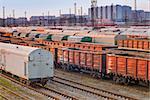 railroad freight wagons in freight yards