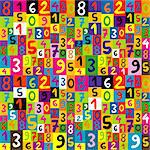 Seamless pattern for kids with numbers