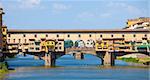 Famous Ponte Vecchio over Arno  river in Florence, Italy