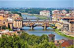 Famous Ponte Vecchio over Arno  river in Florence, Italy