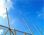 Nets of sport  in a blue sky background