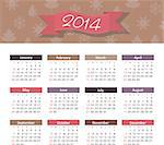 Vector calendar for 2014 eps without transparency
