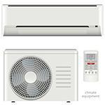 Vector illustration Air conditioner system set on white background