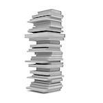 A stack of books. Isolated render on a white background