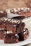 Gingerbread cake with chocolate and hazelnuts. Shallow dof