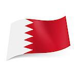 National flag of Bahrain: white and red fields with serrated border.