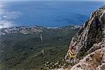 View over cable car from mountain Ai Petri near Yalta, Ukraine