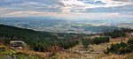 Beautiful view of the autumn landscape from a high hill