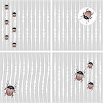 four gray vector background with white stripes and the decor of the beetles