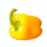 Yellow pepper isolated on pure white background