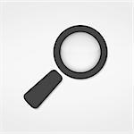 Gray magnifying glass icon, vector eps10 illustration