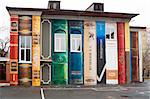 The gymnasium building ?5 painted as book shelf. Tyumen. Russia