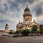 French and German Cathedrals on Gendarmenmarkt Square in Berlin, Germany