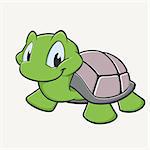 Vector illustration of a cutely smiling cartoon turtle