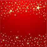 Christmas stars on red background