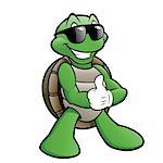 Cartoon turtle wearing sunglasses