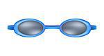 Blue goggles for swim on white background