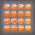 Set of blank orange buttons for you design or app.