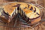 Homemade delicious zebra marble cake. Shallow dof