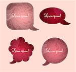 aged paper speech bubbles vector illustration