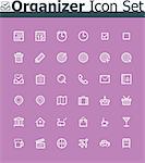 Set of the simple personal organizer interface icons