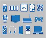 set of vector icons of computer subject