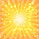 Bokeh abstract lights on Sunburst Pattern. Vector illustration