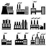 Industrial buildings, factories and power plants