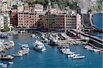 Camogli harbor in the summer with some boats