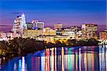 Hartford, Connecticut skyline over the Connecticut River.