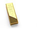 Gold bar Isolated on the White Background. Labeled with Pure Happines?