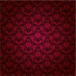 Damask seamless floral pattern. Royal wallpaper. Floral ornaments on a red background. Vector illustration EPS10.
