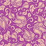 Seamless floral pattern. Flowers on a purple background. Vector illustration.