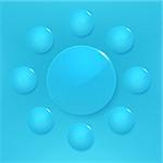 Modern glossy circles on blue vector background