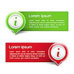 Red and green information banners with place for your text, vector eps10 illustration