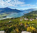 Alpine Lake Como summer  view from mountain top (Italy)