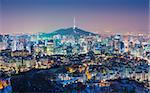 Seoul, South Korea evening skyline.